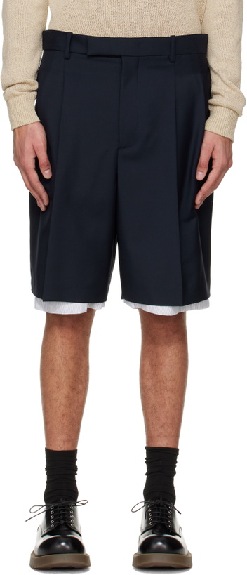 Photo: Jil Sander Navy Wool Canvas Shorts