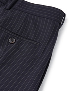 ALEXANDER MCQUEEN - Navy Slim-Fit Pinstriped Wool Suit Trousers - Blue