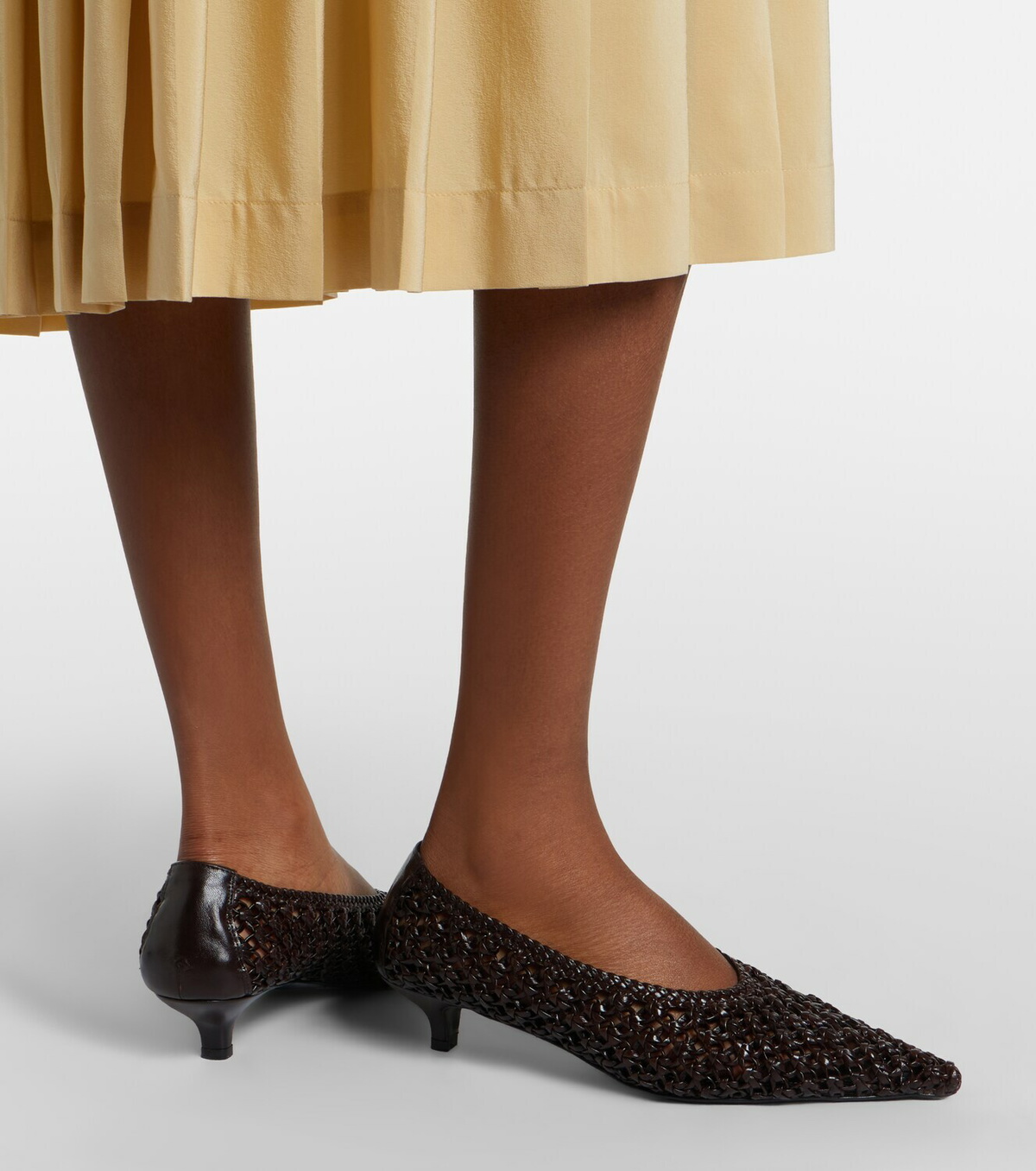 Toteme Sharp woven leather pumps