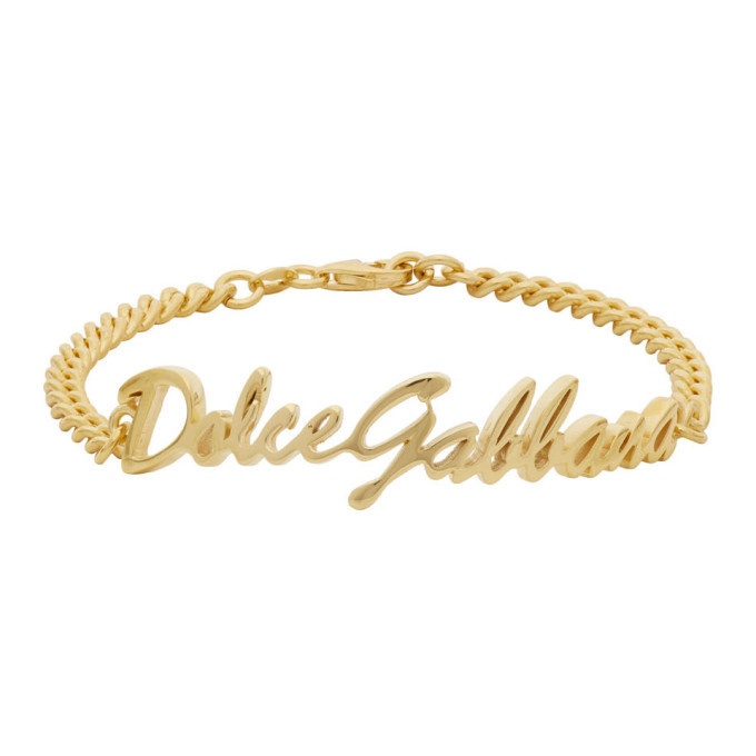 Photo: Dolce and Gabbana Gold Logo Bracelet