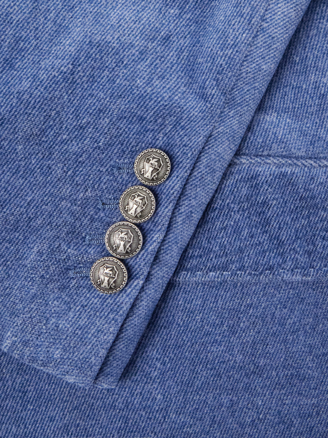 Brunello Cucinelli - Double-Breasted Cotton-Velvet Suit Jacket - Blue