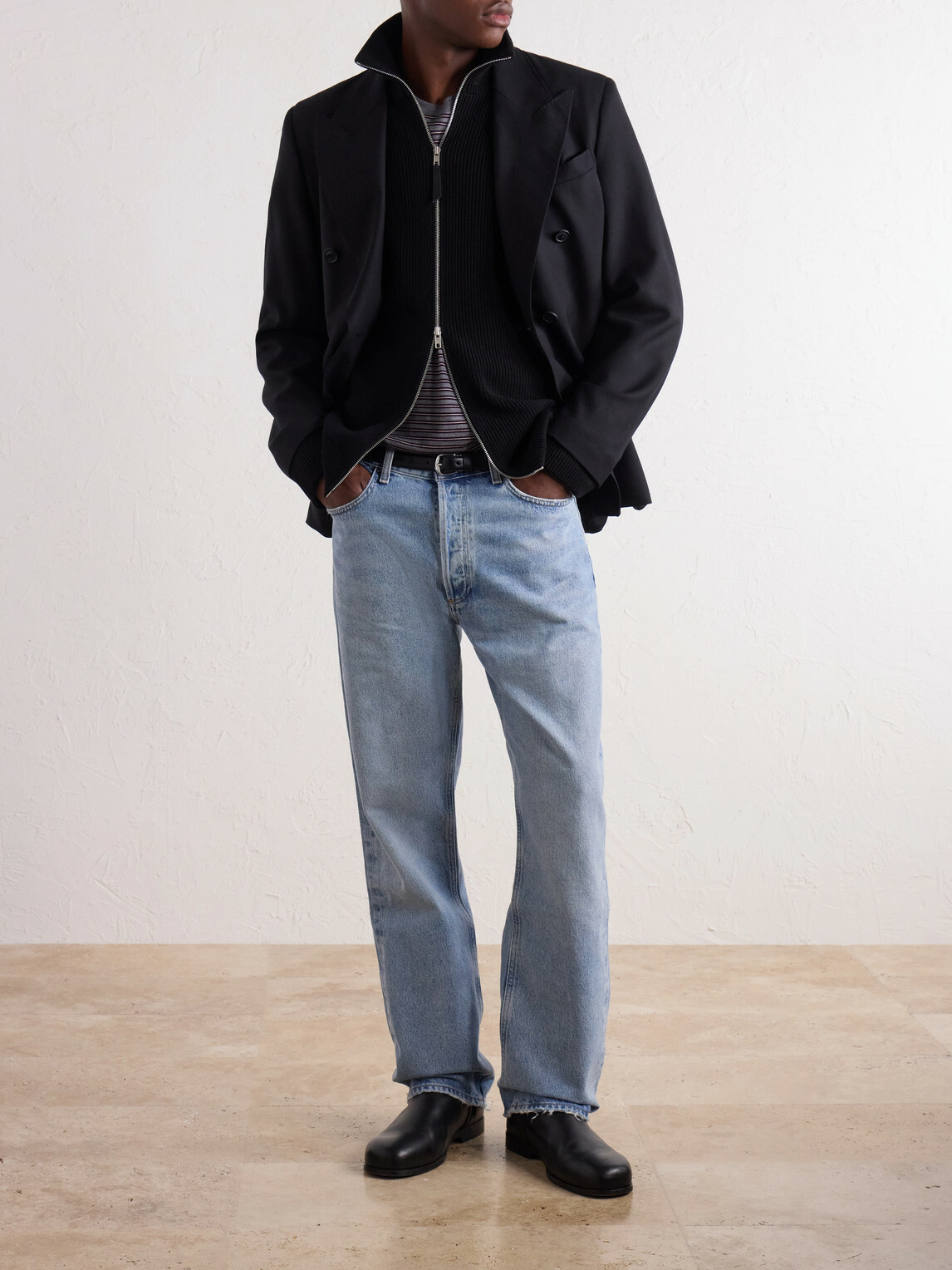 AGOLDE - 90's Straight-Leg Distressed Organic Cotton Jeans - Blue