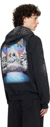 Casablanca Black 'La Prémonition' Crystal Embellished Zip Hoodie