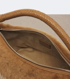 Loewe Cala Mini shearling top-handle bag