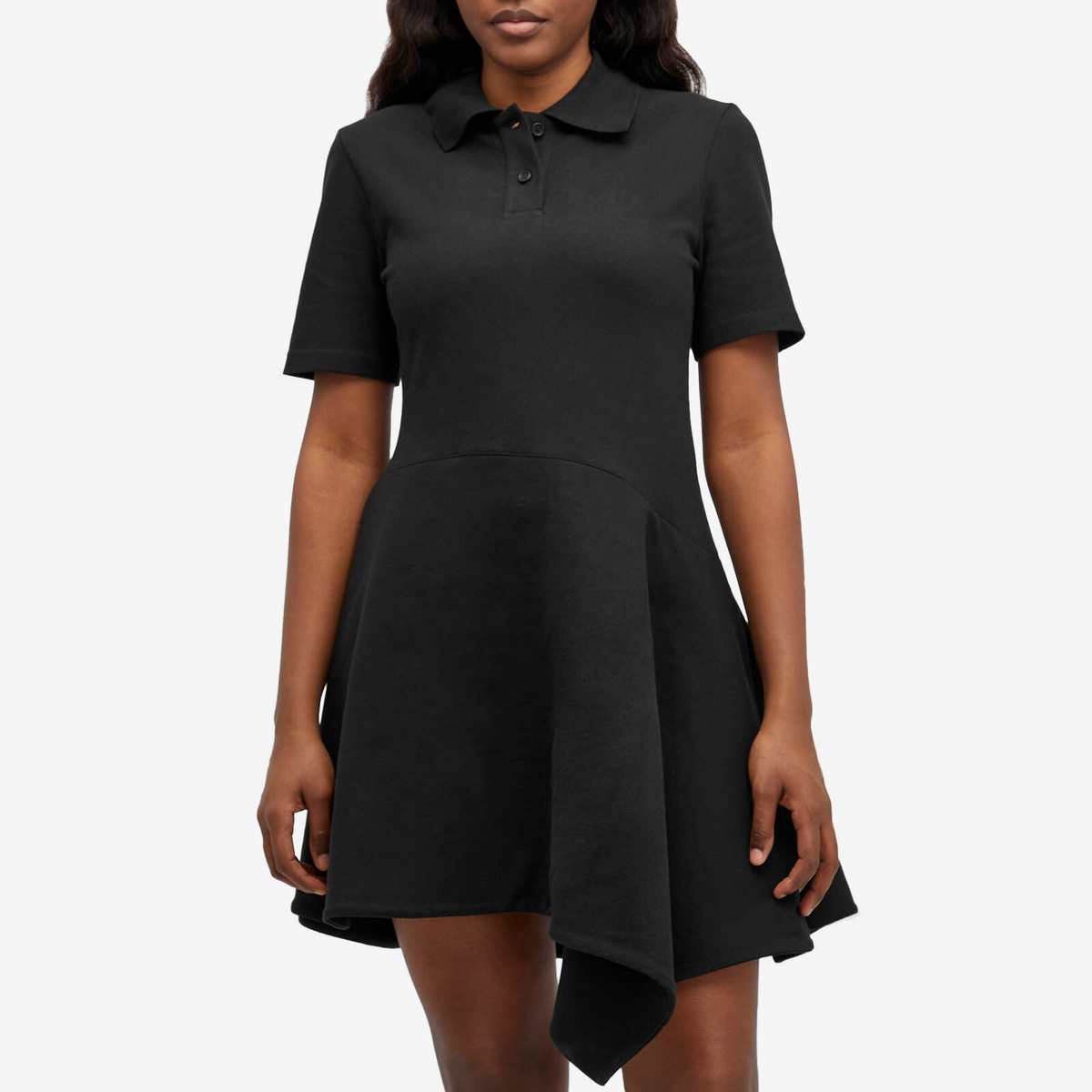 JW Anderson Women's Asymmetric Polo Dress in Black JW Anderson