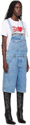 Moschino Jeans Blue Pocket Denim Overalls