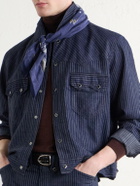RRL - Western Striped Cotton-Jacquard Broken-Twill Overshirt - Blue