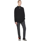 Off-White Black Wavy Line Long Sleeve Logo T-Shirt