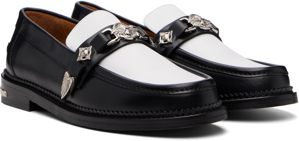 Toga Virilis SSENSE Exclusive Black & White Metal Loafers