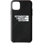 VETEMENTS Black Limited Edition Logo iPhone 11 Pro Max Case