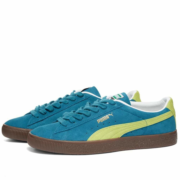 Photo: Puma Men's Suede VTG Sneakers in Blue/Yellow/Gum