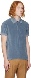 TOM FORD Blue Towelling Polo
