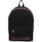 Alexander McQueen Black and Red Metropolitan Backpack