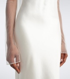 Danielle Frankel Bridal Mari caped wool and silk gown