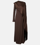 Taller Marmo Mounia caped crêpe cady gown