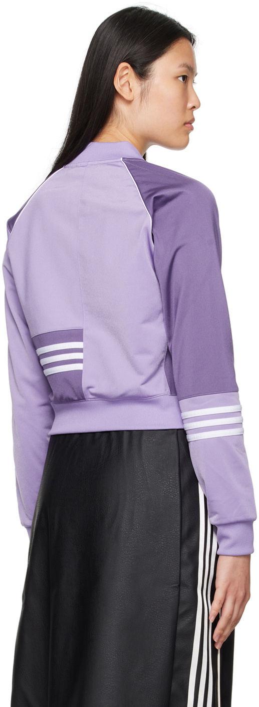 adidas Originals Purple Cropped Track Jacket adidas Originals