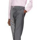Thom Browne Navy and Grey Gingham Funmix Chino Trousers