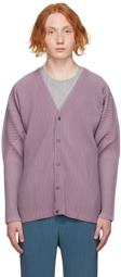 Homme Plissé Issey Miyake Purple Color Pleats Cardigan