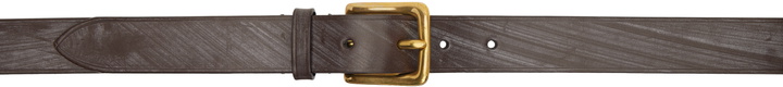 Photo: Drake's Brown Unlined Bridle Leather Belt