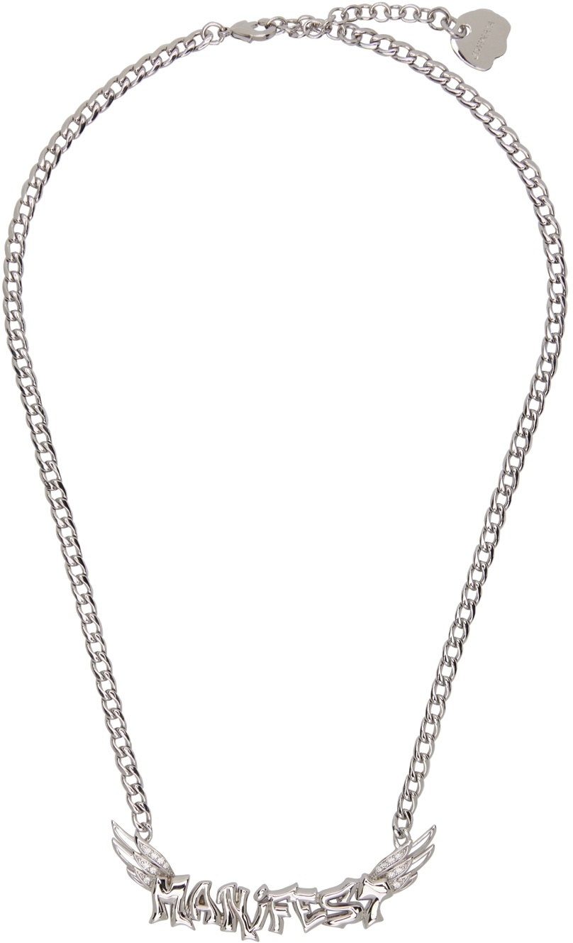 ssense exclusive silver jiwinaia edition manifest necklace