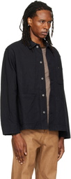 Nudie Jeans Black Howie Duck Canvas Chore Jacket