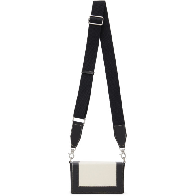 AMI Alexandre Mattiussi Black and Off-White Small Box Bag AMI