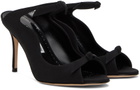Manolo Blahnik Black Fiocchetti Mules