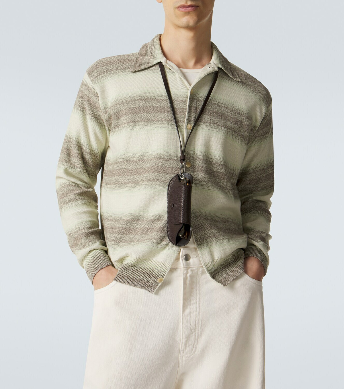 Auralee Striped cotton and silk cardigan Auralee