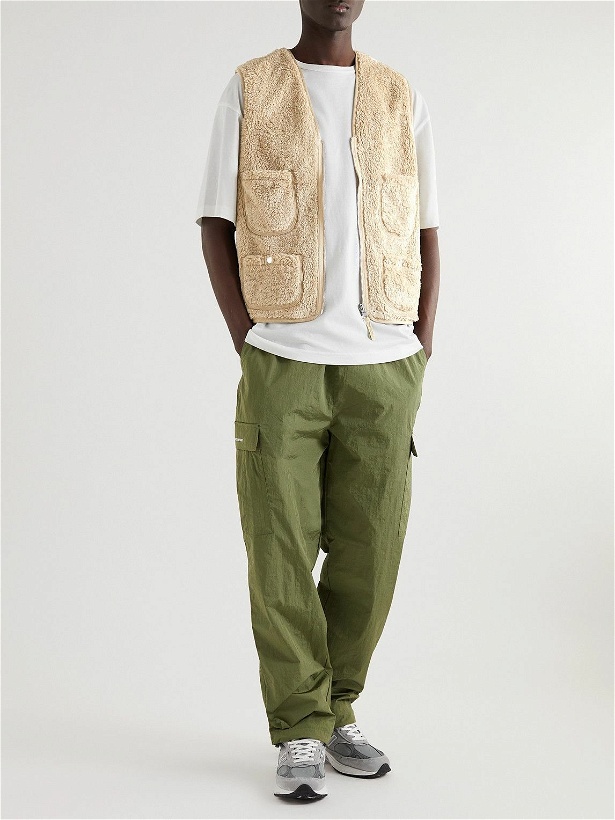 Photo: Pop Trading Company - Harold Reversible Logo-Embroidered Fleece and Shell Gilet - Neutrals