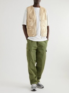 Pop Trading Company - Harold Reversible Logo-Embroidered Fleece and Shell Gilet - Neutrals