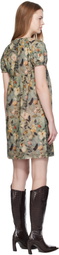 R13 Green Raglan Sleeve Baby Doll Midi Dress
