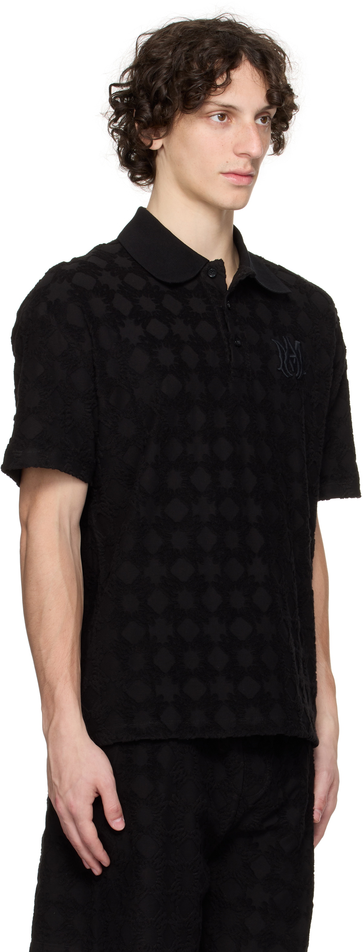 AMIRI Black MA Quad Toweling Polo Amiri