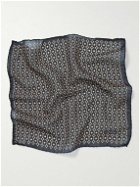 Lardini - Printed Wool and Silk-Blend Pocket Square