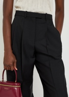 Givenchy Pleated Tapered-leg Wool and Mohair-blend Trousers Black