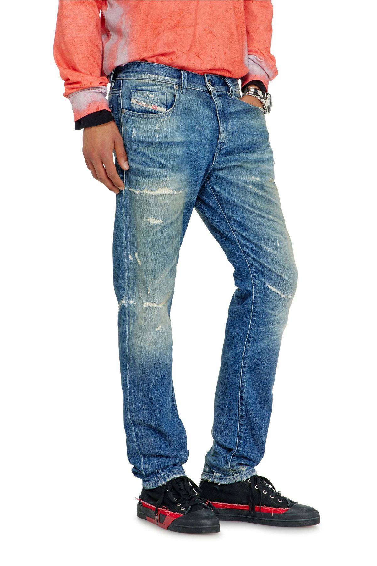 Diesel Slim Jeans Regular Waist 2019 D-Strukt, , Zip fly