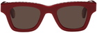 Jacquemus Red Le Raphia 'Les Lunettes Nocio' Sunglasses