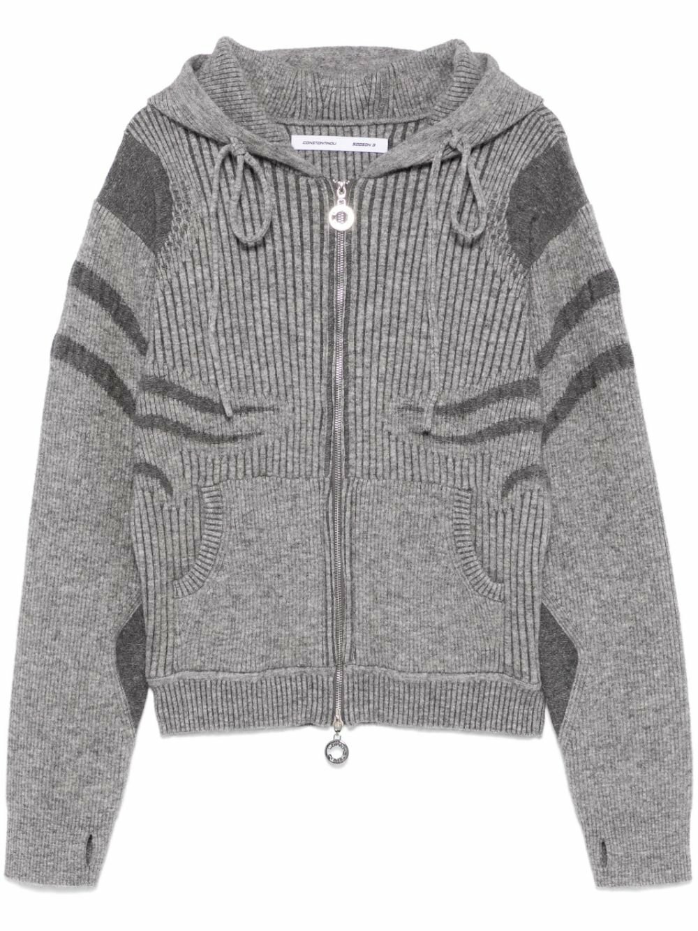 Charlie Constantinou ニットパーカー Charlie Constantinou Intarsia-Knit Hoodie Charlie Constantinou