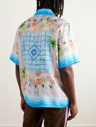 Casablanca - Le Plongeon Camp-Collar Printed Silk Shirt - Blue