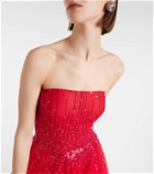 Monique Lhuillier Embellished tulle gown