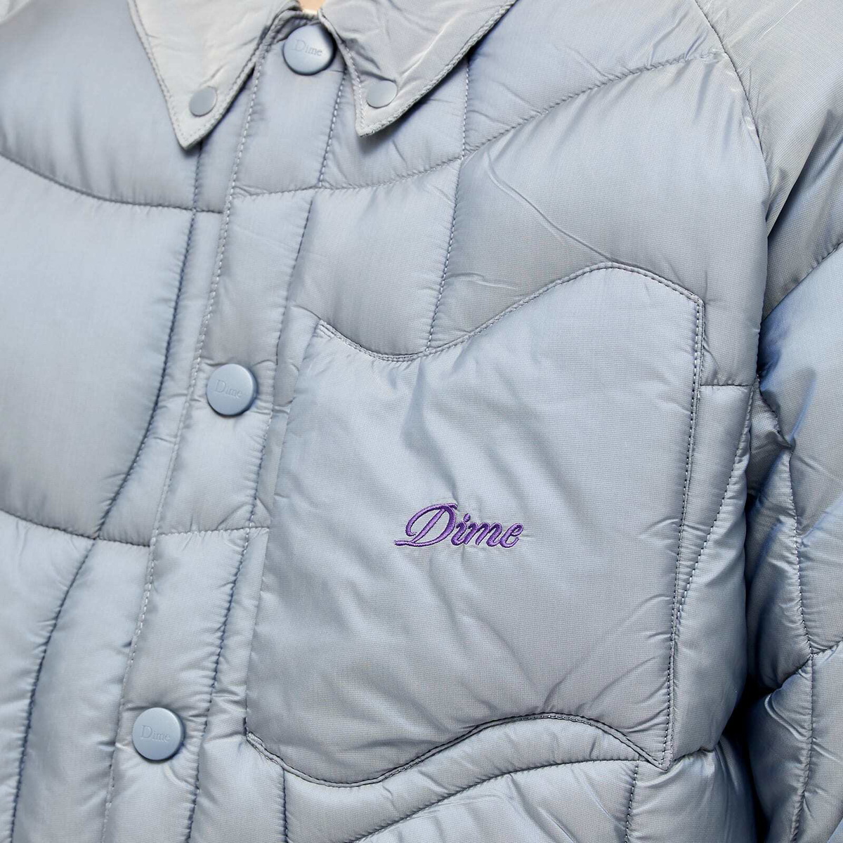 Dime Men's Wave Puffer Jacket in Silver Grey