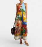 Alémais Mlak printed linen-blend midi dress