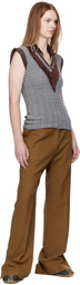 Kiko Kostadinov Gray & Brown Quimby Sleeveless Polo