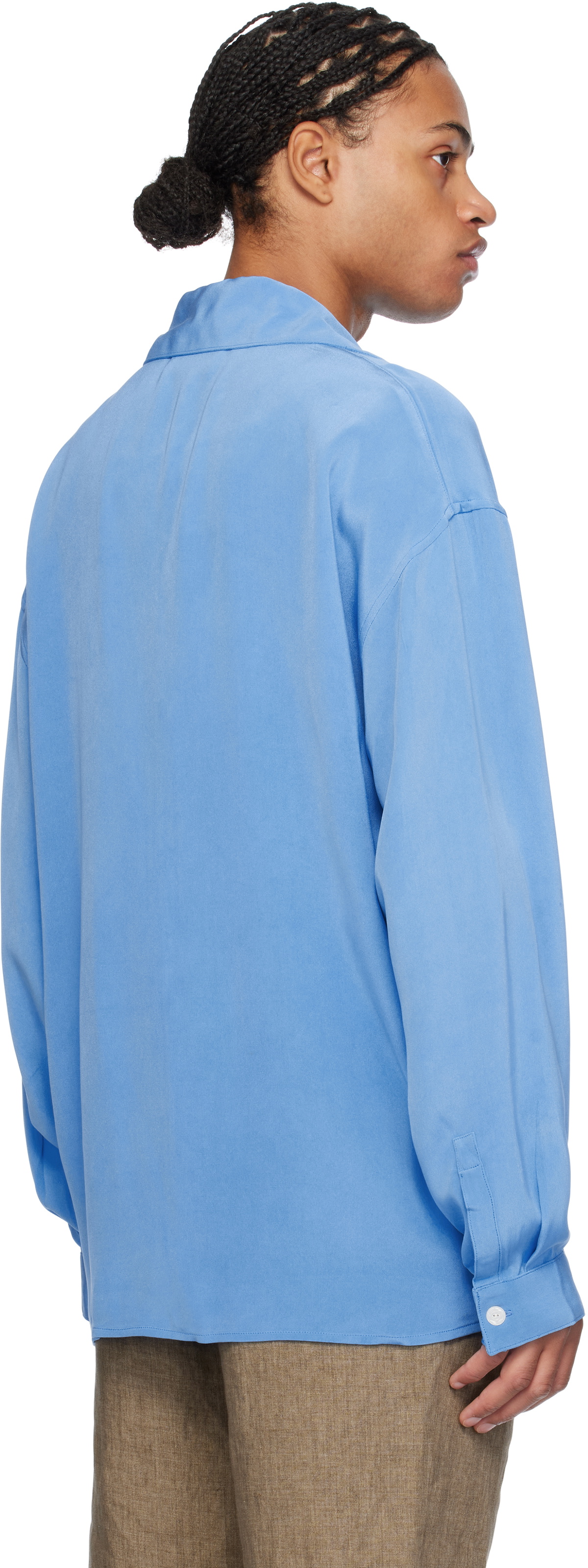 Glass Cypress Blue Embroidered Shirt