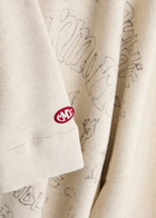Maison mihara yasuhiro Printed Hooded Cotton Sweatshirt Cream