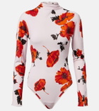Alaïa Floral jersey bodysuit