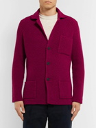 Anderson & Sheppard - Slim-Fit Textured Wool and Cashmere-Blend Cardigan - Burgundy