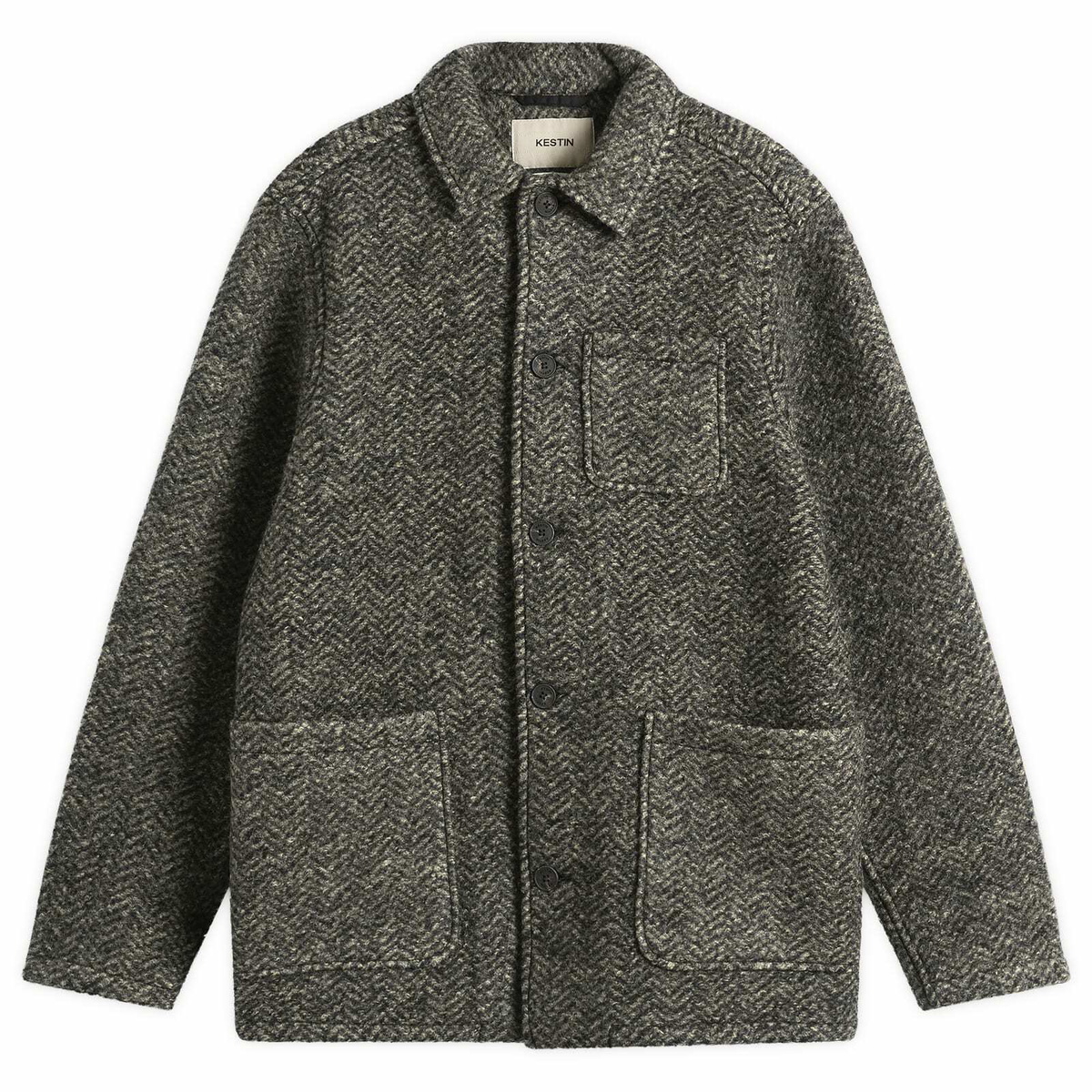 Kestin Men's Ormiston Jacket in Moss Herringbone Wool