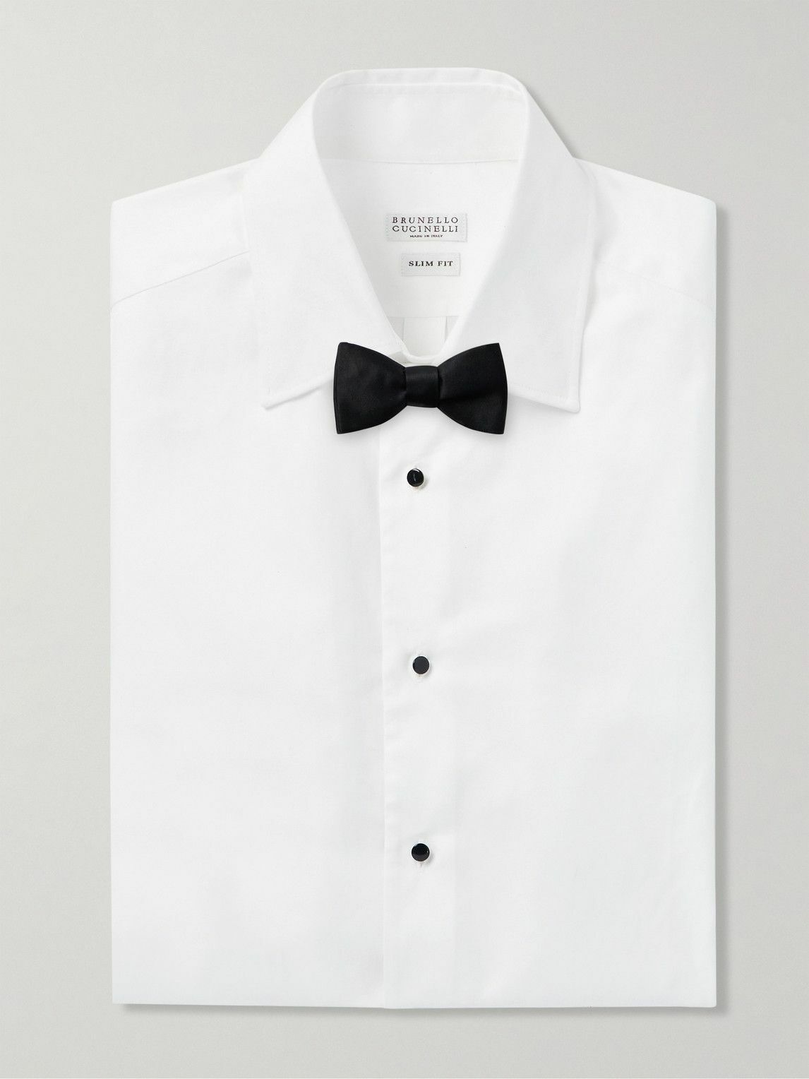 Brunello Cucinelli - Cutaway-Collar Double-Cuff Cotton-Twill Shirt - White