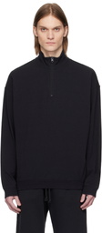 SKIMS Black Jersey Lounge Relaxed Quarter Zip Sweatshirt