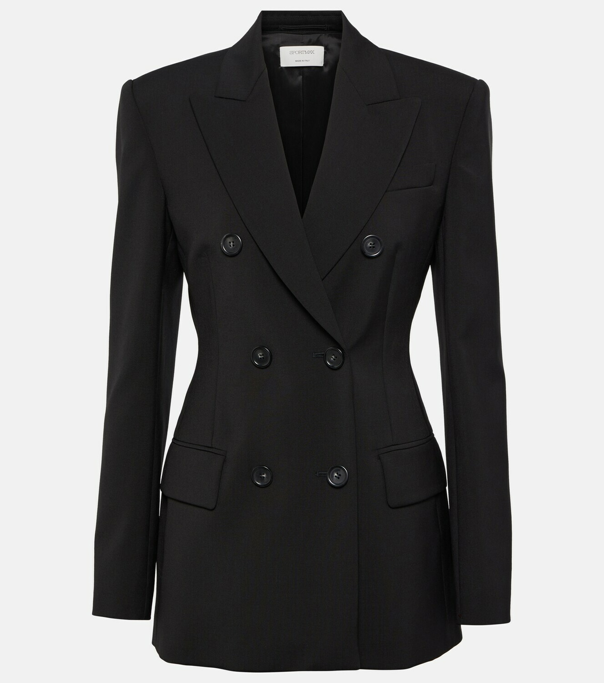 ボトムスその他 Sportmax Tailored Black Double-Breasted Jacket Sportmax Adamo double-breasted wool blazer Sportmax